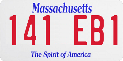 MA license plate 141EB1