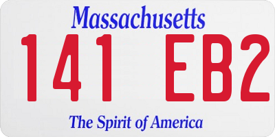 MA license plate 141EB2