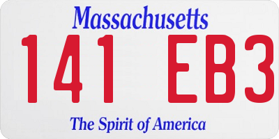 MA license plate 141EB3
