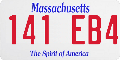 MA license plate 141EB4
