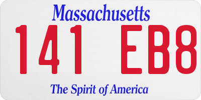 MA license plate 141EB8
