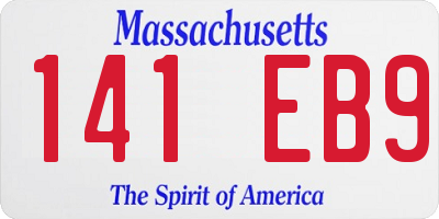 MA license plate 141EB9