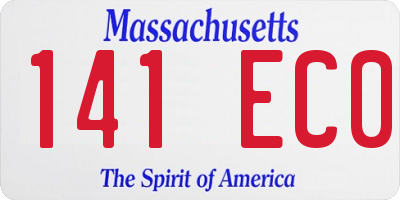 MA license plate 141EC0