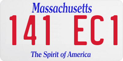 MA license plate 141EC1