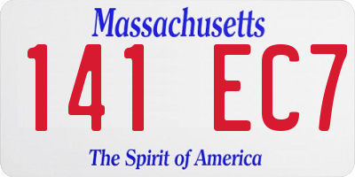 MA license plate 141EC7