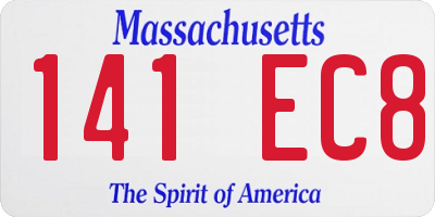 MA license plate 141EC8
