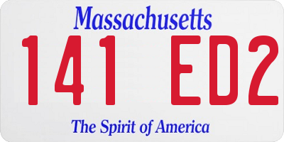 MA license plate 141ED2