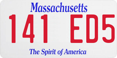 MA license plate 141ED5