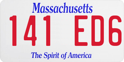 MA license plate 141ED6