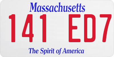 MA license plate 141ED7