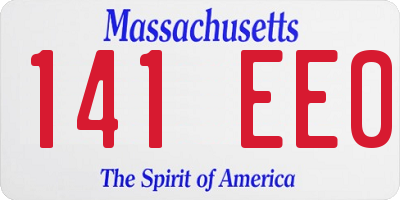 MA license plate 141EE0