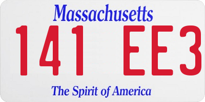 MA license plate 141EE3