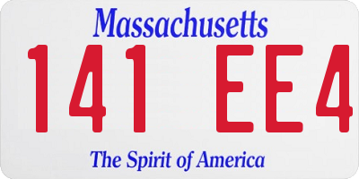 MA license plate 141EE4