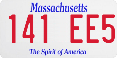 MA license plate 141EE5