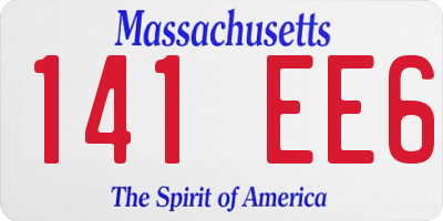 MA license plate 141EE6