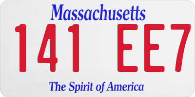 MA license plate 141EE7