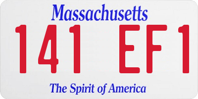 MA license plate 141EF1