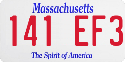 MA license plate 141EF3
