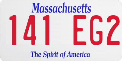 MA license plate 141EG2