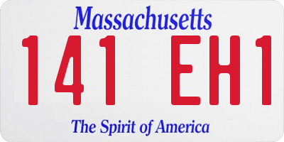 MA license plate 141EH1