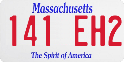 MA license plate 141EH2
