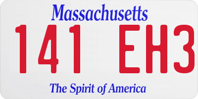 MA license plate 141EH3