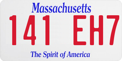 MA license plate 141EH7