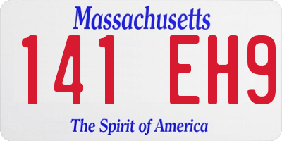 MA license plate 141EH9