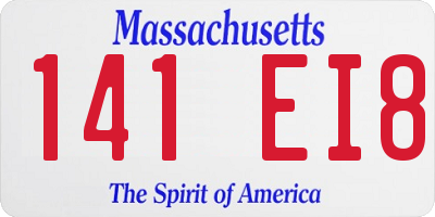 MA license plate 141EI8