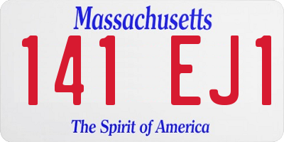MA license plate 141EJ1