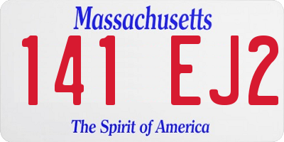 MA license plate 141EJ2