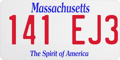 MA license plate 141EJ3