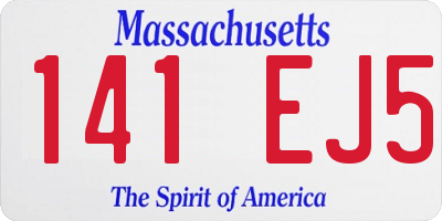 MA license plate 141EJ5