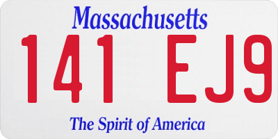 MA license plate 141EJ9