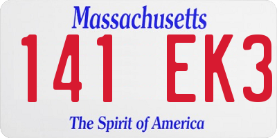MA license plate 141EK3