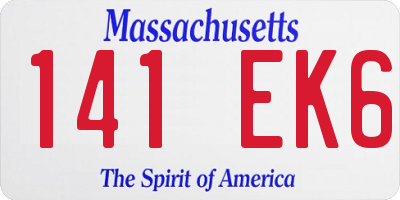 MA license plate 141EK6
