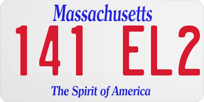 MA license plate 141EL2
