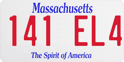MA license plate 141EL4