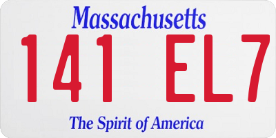 MA license plate 141EL7
