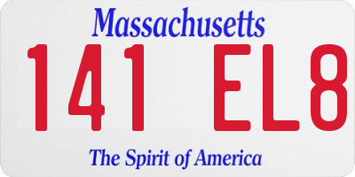 MA license plate 141EL8