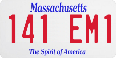 MA license plate 141EM1