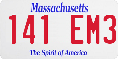 MA license plate 141EM3
