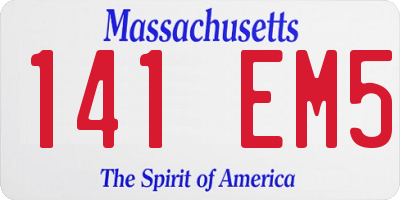 MA license plate 141EM5