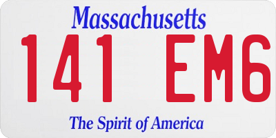 MA license plate 141EM6