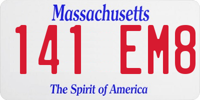 MA license plate 141EM8