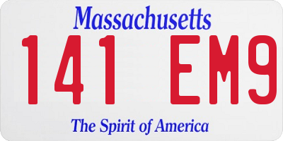 MA license plate 141EM9