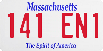 MA license plate 141EN1