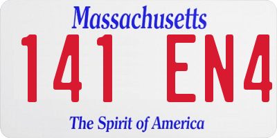MA license plate 141EN4