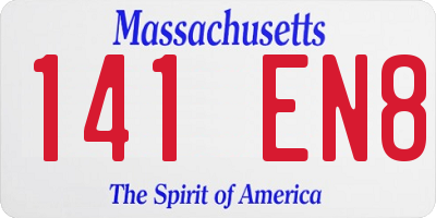 MA license plate 141EN8
