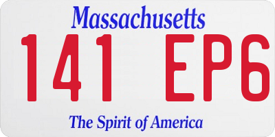 MA license plate 141EP6